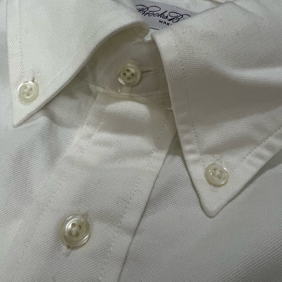 Brooks Brothers Men’s white dress shirt Oxford cloth button down 16-32 NEW - Picture 7 of 9